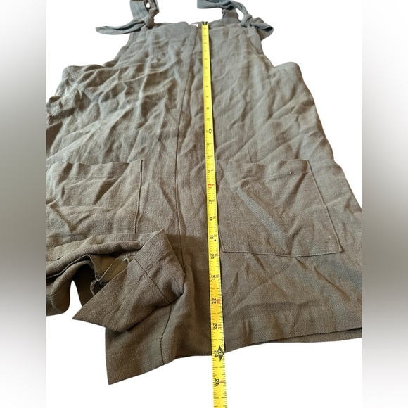 Altar’d State Green Linen Overall Romper Small - Picture 9 of 12